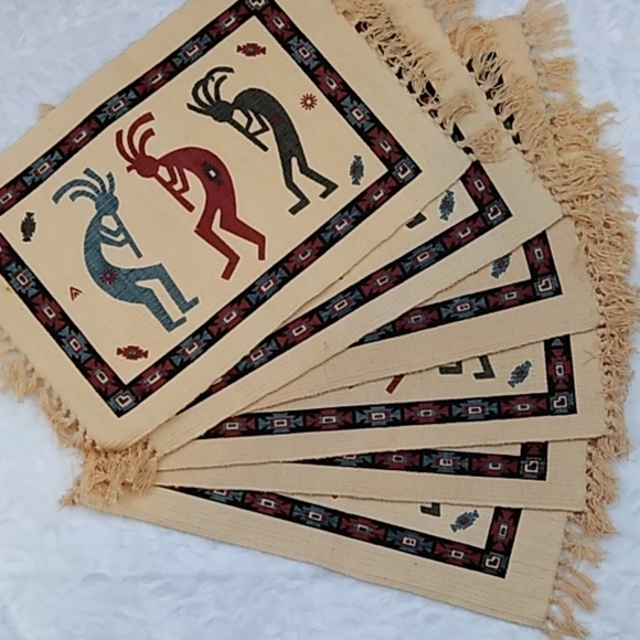 3/$15 Set of 6 Aztec Mayan Dancer Placemats - Picture 1 of 7